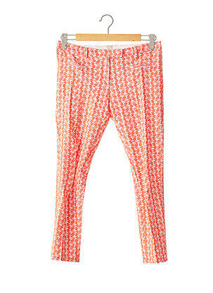 Pantalon droit fermeture zippée sous rabat avec crochet taille normale orange TRUE RELIGION femme