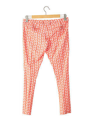 Pantalon droit fermeture zippée sous rabat avec crochet taille normale orange TRUE RELIGION femme