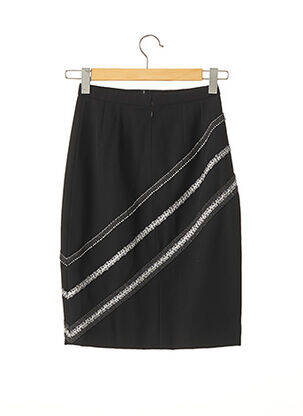 Jupe mi-longue taille haute noir SANS MARQUE femme