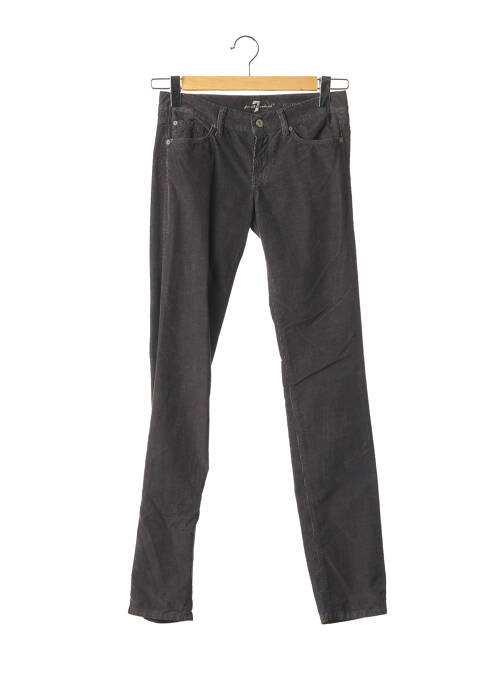 Pantalon droit fermeture zippée sous rabat boutonné taille normale gris 7 FOR ALL MANKIND femme