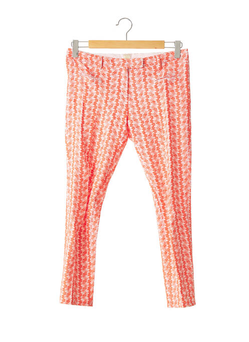 Pantalon droit fermeture zippée sous rabat avec crochet taille normale orange TRUE RELIGION femme