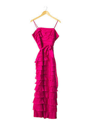 Robe longue coupe cintrée fines bretelles rose CATHERINE GERARD femme