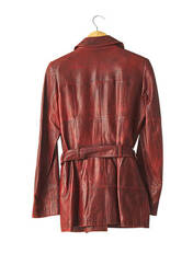 Veste en cuir rouge REVILLON pour femme seconde vue