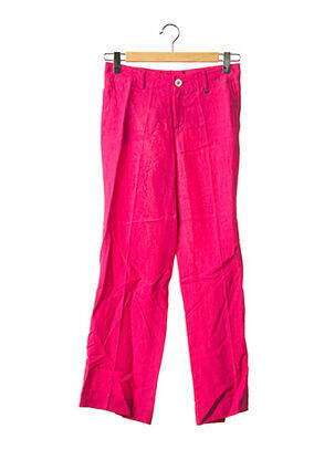 Pantalon droit fermeture zippée sous rabat boutonné taille normale rose BOGNER femme