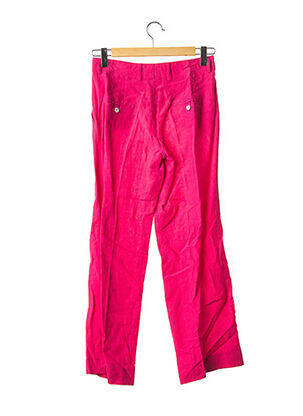 Pantalon droit fermeture zippée sous rabat boutonné taille normale rose BOGNER femme
