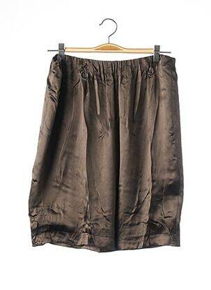 Jupe mi-longue taille élastique marron LANVIN femme