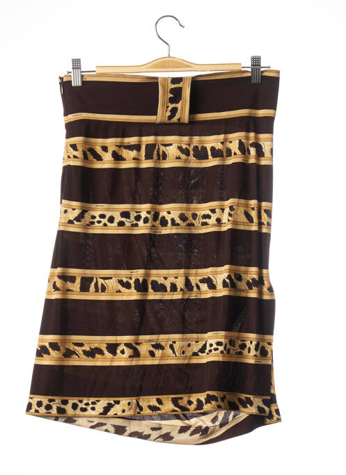 Jupe mi-longue marron LEONARD PARIS pour femme