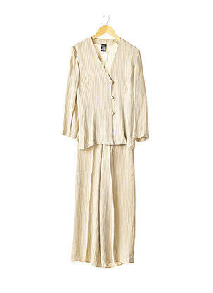 Ensemble pantalon coupe fluide beige STATE OF CLAUDE MONTANA femme