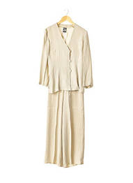 Ensemble pantalon fermeture boutonnée sur le devant beige STATE OF CLAUDE MONTANA femme