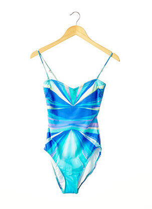 Maillot de bain 1 pièce imprimé fantaisie haut soutien-gorge moulé bleu GOTTEX femme