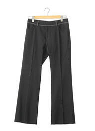 Pantalon flare fermeture zippée sous rabat avec crochet taille normale noir FRANCESCO FERRI femme