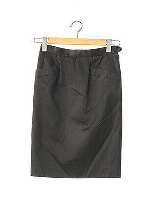 Jupe mi-longue fermeture zip latéral noir YVES SAINT LAURENT femme
