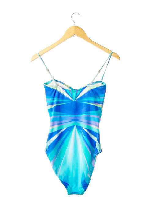 Maillot de bain 1 pièce imprimé fantaisie haut soutien-gorge moulé bleu GOTTEX femme