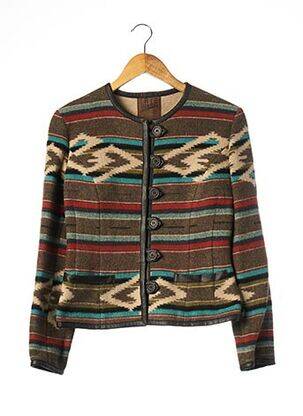 Veste casual col rond marron IRIE WASH femme
