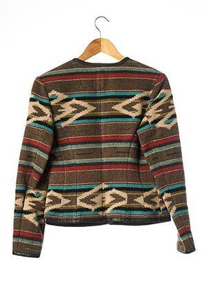 Veste casual col rond marron IRIE WASH femme