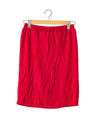 Jupe mi-longue coupe droite rouge MADELEINE femme