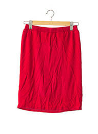 Jupe mi-longue coupe droite rouge MADELEINE femme