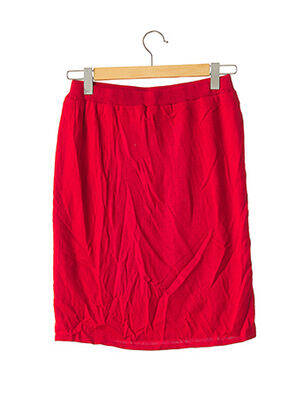 Jupe mi-longue coupe droite rouge MADELEINE femme