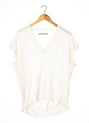 Pull tissage chiné manches courtes beige ALLSAINTS femme
