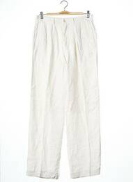 Pantalon large fermeture zippée sous rabat boutonné taille normale blanc ARMANI femme