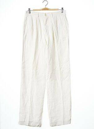 Pantalon large fermeture zippée sous rabat boutonné taille normale blanc ARMANI femme