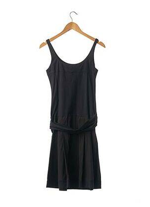 Robe mi-longue sans manche sans manche noir PAULE KA femme