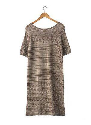 Robe pull coupe droite manches courtes gris #OOTD femme