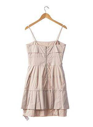 Robe mi-longue fermeture zippée au dos fines bretelles beige PAULE KA femme