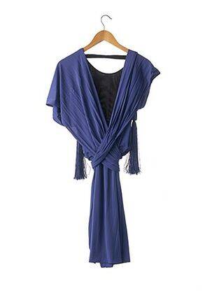 Robe mi-longue sans manche sans manche bleu PAULE KA femme