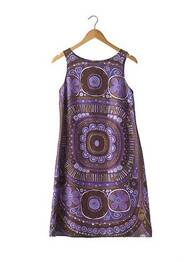 Robe mi-longue imprimé fantaisie sans manche violet P.A.R.O.S.H. femme