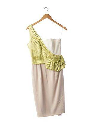 Robe mi-longue imprimé fantaisie sans manche vert PAULE KA femme