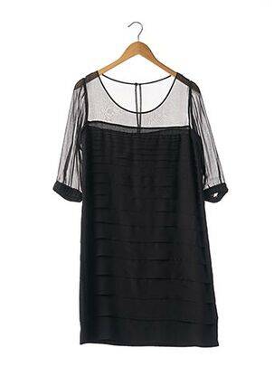 Robe mi-longue manches longues manches longues noir APOSTROPHE femme