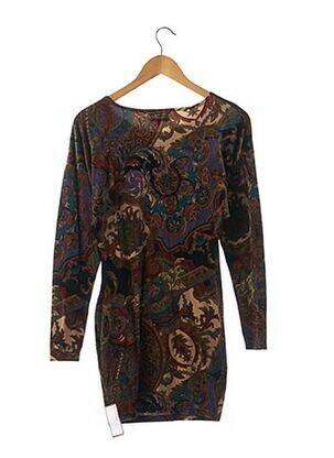 Robe courte manches longues manches longues marron IRIE femme