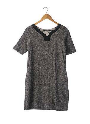 Robe pull col v manches courtes gris LA FEE MARABOUTEE femme