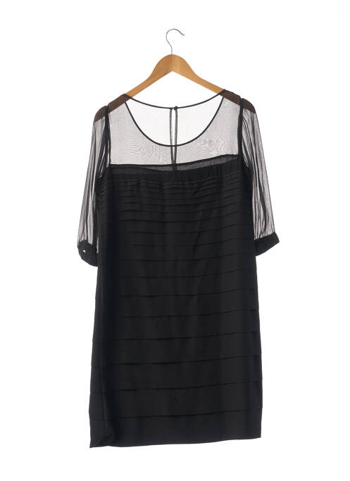 Robe mi-longue manches longues manches longues noir APOSTROPHE femme