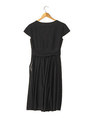 Robe pull coupe cintrée manches courtes noir PAULE KA femme