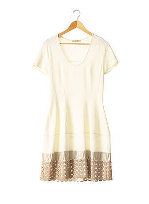 Robe mi-longue manches courtes manches courtes beige NO-NA femme