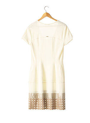 Robe mi-longue manches courtes manches courtes beige NO-NA femme