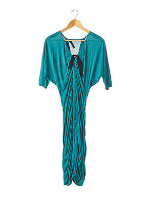 Robe mi-longue manches longues manches longues bleu AMANDA WAKELEY femme