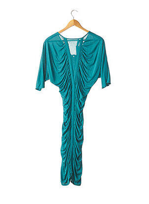Robe mi-longue manches longues manches longues bleu AMANDA WAKELEY femme