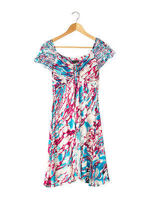 Robe mi-longue coupe fluide manches courtes bleu JUST CAVALLI femme
