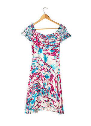 Robe mi-longue coupe fluide manches courtes bleu JUST CAVALLI femme