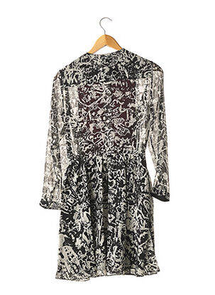 Robe courte coupe fluide manches longues noir CARVEN femme