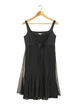 Robe mi-longue sans manche sans manche noir PAULE KA femme