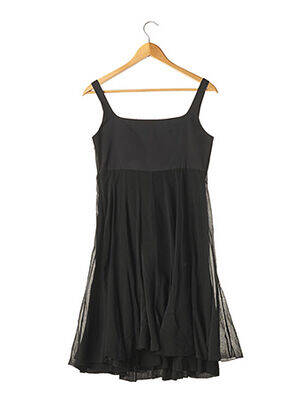 Robe mi-longue sans manche sans manche noir PAULE KA femme