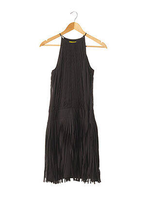 Robe mi-longue col rond fines bretelles noir CATHERINE MALANDRINO femme
