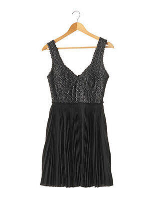 Robe courte fermeture zippée au dos fines bretelles noir CATHERINE MALANDRINO femme