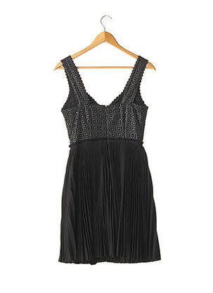 Robe courte fermeture zippée au dos fines bretelles noir CATHERINE MALANDRINO femme