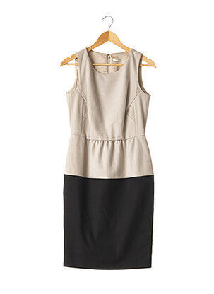 Robe mi-longue sans manche sans manche beige PAULE KA femme