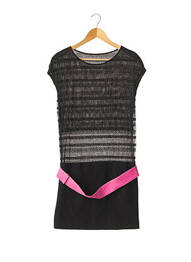Robe courte manches courtes manches courtes noir JAY AHR femme